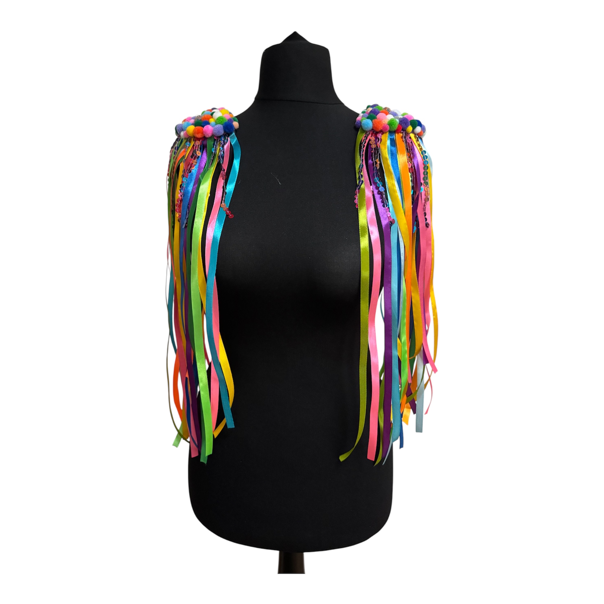 Rainbow Festival Epaulettes – Statement Rave Shoulder Pieces – Handmade – Ibiza / Festival Ready